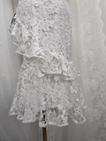 Niulatu Mermaid Lace White Travel Vacation Beach Dress Birthday Dress SD0037