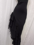 Niulatu High Low Black Strapless Vacation Dress Birthday Dresses SD0038