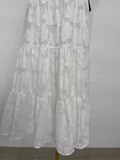 Niulatu A line V neckline Backless Travel Vacation Lace Beach Dress Long Birthday Dresses SD003