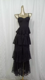 Niulatu A line Spaghetti Straps Lace Vacation Black Beach Dress Long Dress SD004
