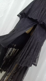Niulatu A line Spaghetti Straps Lace Vacation Black Beach Dress Long Dress SD004
