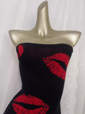 Niulatu Sheath Strapless Floral Red Travel Vacation Dress Short Birthday Dress SD0057