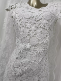 Niulatu Sheath Scoop Neckline Floral Travel Backless Lace Vacation Dress Short Birthday Dress SD0061