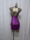 Niulatu Sheath Grape Sequin Travel Vacation Dress Short Birthday Dress SD0064