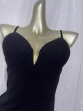 Niulatu Sheath Spagetti Straps Black Long Vacation Dress Birthday Dresses SD0066