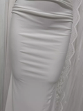 Niulatu Sheath Spaghetti Straps Satin White Long Vacation Dress Birthday Dresses SD0069