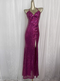 Niulatu Sheath Spaghetti Straps Sequin Pink Long Vacation Dress Birthday Dresses SD0070