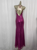 Niulatu Sheath Spaghetti Straps Sequin Pink Long Vacation Dress Birthday Dresses SD0070