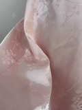 Niulatu A line Spagetti Straps Pink Satin Floral Vacation Dress Birthday Dresses SD0072