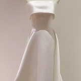 Niulatu A Line Strapless Satin Ivory Wedding Dresses SD0075