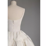Niulatu Ball Gown Straps Satin White Short 16th Birthday Dresses SD0085