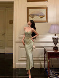 Niulatu Sheath Spaghetti Straps Green Prom Dresses Birthday Outfits Evening Gown SD1000