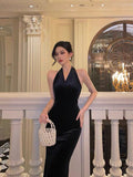 Niulatu Sheath V neckline Black Velvet Long Prom Dresses Evening Gowns SD1006