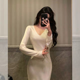 Niulatu Sheath V Neckline Ivory Long Prom Dresses Birthday Outfits Evening Gown SD1017