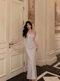 Niulatu Sheath Spaghetti Straps Long Prom Dresses Birthday Outfits Evening Gown SD1020