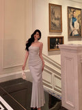 Niulatu Sheath Spaghetti Straps Long Prom Dresses Birthday Outfits Evening Gown SD1020