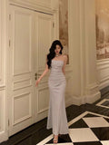 Niulatu Sheath Spaghetti Straps Long Prom Dresses Birthday Outfits Evening Gown SD1020