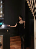 Niulatu Sheath Mermaid Black Pleated Prom Dresses Birthday Outfits Evening Gown SD1029