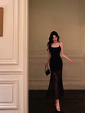 Niulatu Sheath Mermaid Black Pleated Prom Dresses Birthday Outfits Evening Gown SD1029