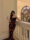 Niulatu French Sheath Halter Floral Prom Dresses Birthday Outfits Evening Gown SD1041