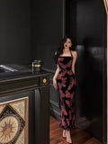 Niulatu French Sheath Halter Floral Prom Dresses Birthday Outfits Evening Gown SD1041