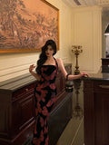 Niulatu French Sheath Halter Floral Prom Dresses Birthday Outfits Evening Gown SD1041