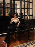 Niulatu Sheath Off The Shoulder Black Prom Dresses Birthday Outfits Evening Gown SD1048