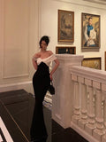 Niulatu Sheath Off The Shoulder Black Prom Dresses Birthday Outfits Evening Gown SD1048