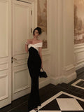 Niulatu Sheath Off The Shoulder Black Prom Dresses Birthday Outfits Evening Gown SD1048