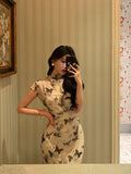 Niulatu Sheath High Neckline Chiffon Prom Dresses Birthday Outfits Evening Gown SD1058