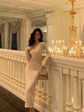 Niulatu Sheath V Neckline Prom Dresses Birthday Outfits Evening Gown SD1069
