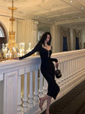 Niulatu Sheath Black Prom Dresses Birthday Outfits Evening Gown SD1070