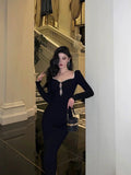 Niulatu Sheath Black Prom Dresses Birthday Outfits Evening Gown SD1070
