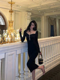 Niulatu Sheath Black Prom Dresses Birthday Outfits Evening Gown SD1070