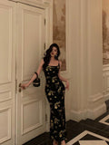 Niulatu Sheath Spaghetti Straps Black Date Night Party Dress Prom Dresses Birthday Outfits SD1073