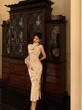 Niulatu Sheath High Neckline Velvet Flora Prom Dresses Birthday Outfits Evening Gown SD1090
