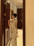Niulatu Sheath High Neckline Velvet Flora Prom Dresses Birthday Outfits Evening Gown SD1090