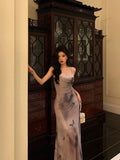 Niulatu Sheath Spaghetti Straps Date Night Dress Long Prom Dresses Birthday Outfits SD1091