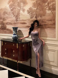 Niulatu Sheath Spaghetti Straps Date Night Dress Long Prom Dresses Birthday Outfits SD1091