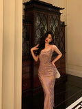 Niulatu Sheath Spaghetti Straps Lilac Prom Dresses Birthday Outfits Evening Gown SD1112