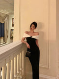 Niulatu Mermaid Off The Shoulder Black Date Night Dress Prom Dresses Birthday Outfits SD1114