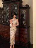 Niulatu Sheath Straps Halter Floral Satin Prom Dresses Birthday Outfits Evening Gown SD1120