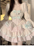 Niulatu Ball Gown Square Neckline Pink Satin Short Birthday Dresses Birthday Outfits SD1146