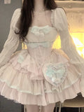 Niulatu Ball Gown Square Neckline Pink Satin Short Birthday Dresses Birthday Outfits SD1146
