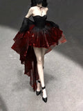Niulatu Ball Gown Sweetheart Burgundy Organza Prom Dress Birthday Dresses Birthday Outfits SD1163