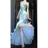 Niulatu Sheath Straps Green Floral Beach Dress Women's Vacation Dresses Birthday Dress SD1178