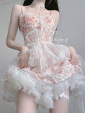 Niulatu Ball Gown Spaghetti Straps Lolita Dress Pink Birthday Dresses Birthday Outfits SD1180