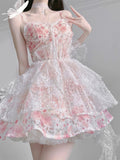 Niulatu Ball Gown Spaghetti Straps Lolita Dress Pink Birthday Dresses Birthday Outfits SD1180