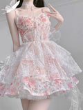 Niulatu Ball Gown Spaghetti Straps Lolita Dress Pink Birthday Dresses Birthday Outfits SD1180
