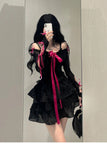 Niulatu A line Spaghetti Straps Black Homecoming Dresses Birthday Dress Birthday Outfits SD1184